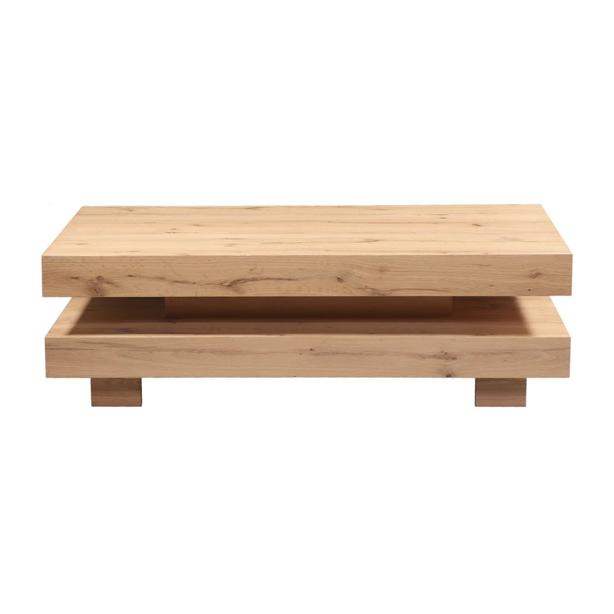 Alpine 55in Coffee Table in Distressed Oak - front view