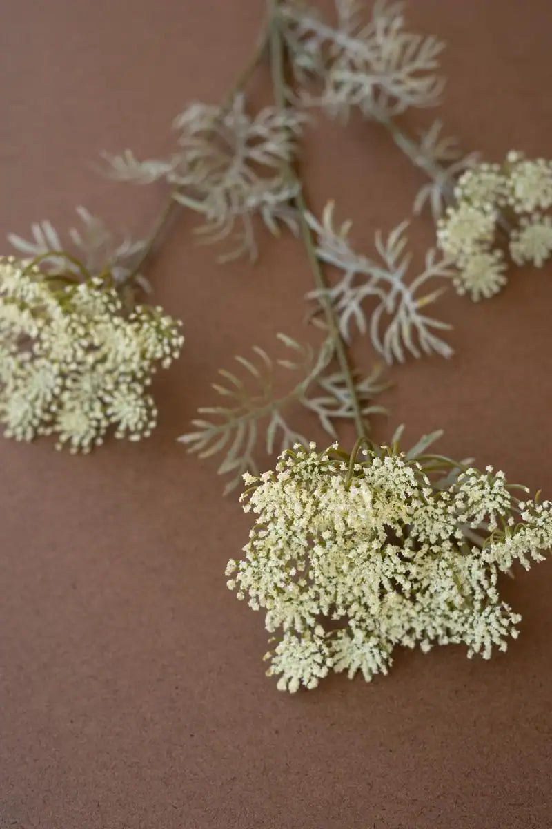 white faux lace flower spray - straight close-up
