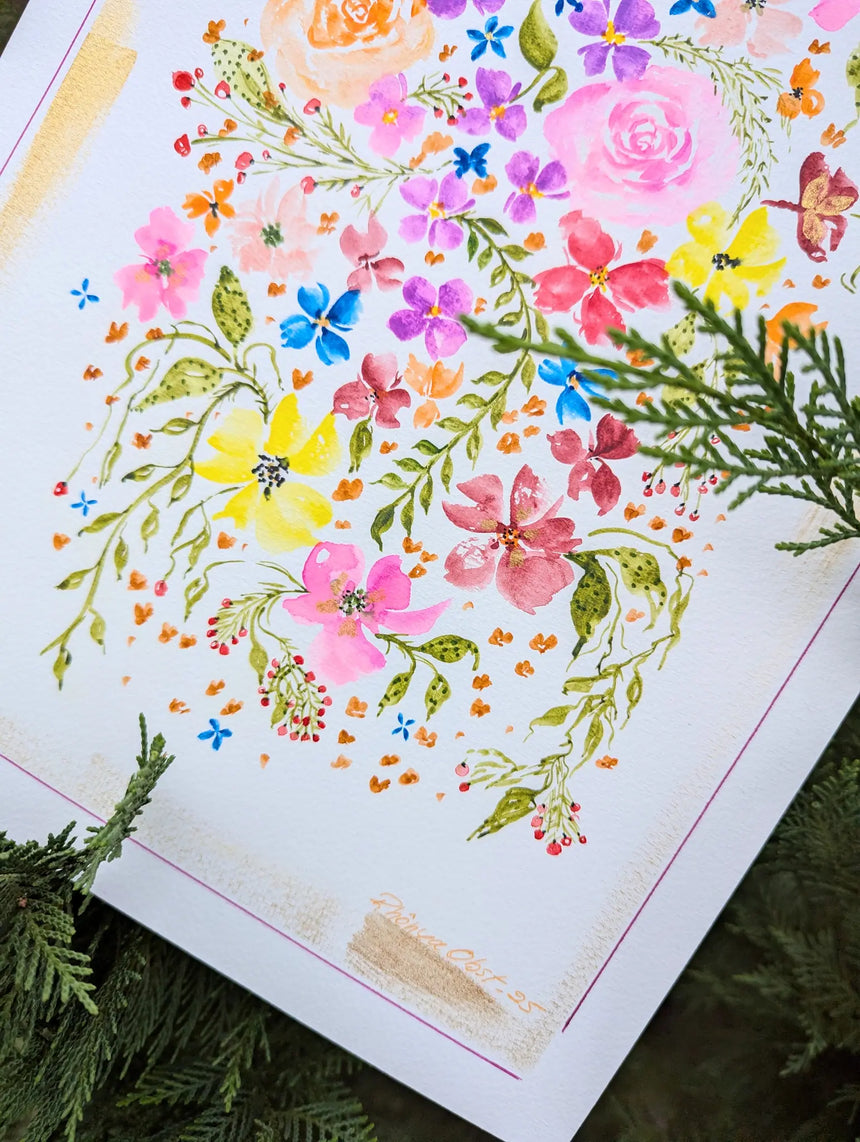 Blooms Watercolor Flowers Painting