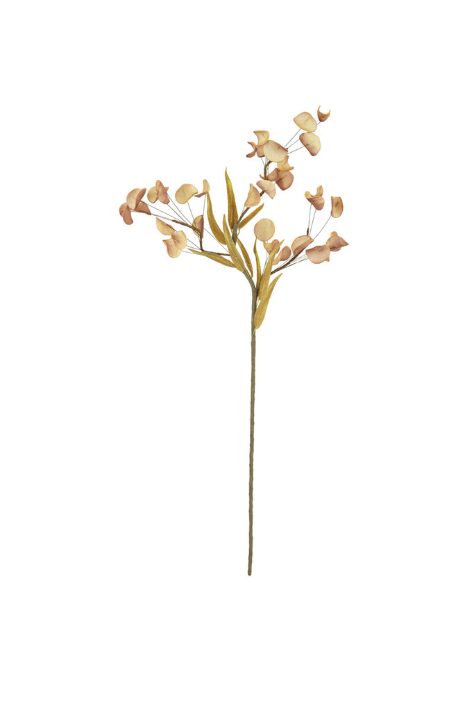 artificial plant with light brown blossoms made with latex rubber