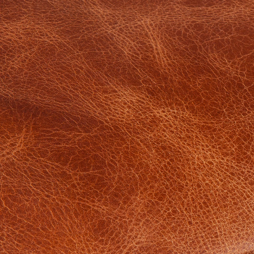 95in Chiavari Modern Leather Sofa in Vintage Cognac