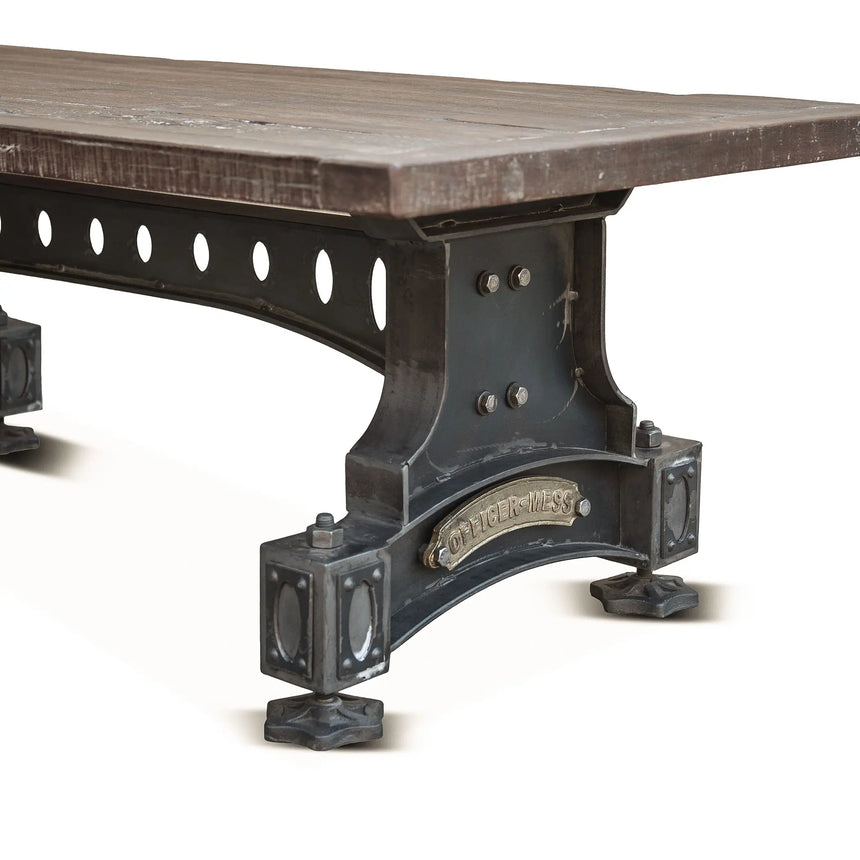 close up of cast iron table base