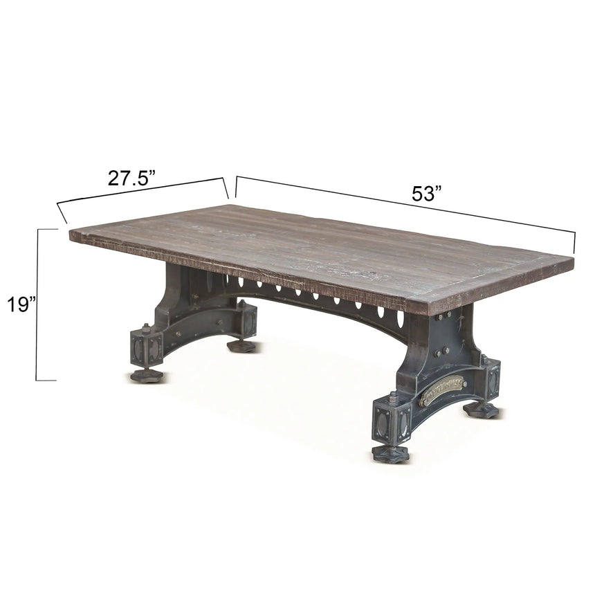 dining coffee table showing dimensions
