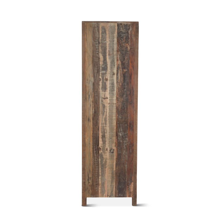 Tall Vault Style Cabinet in Reclaimed Wood & Iron - rear view