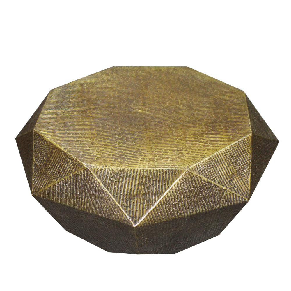 faceted octagonal coffee table - 30° angled view looking down