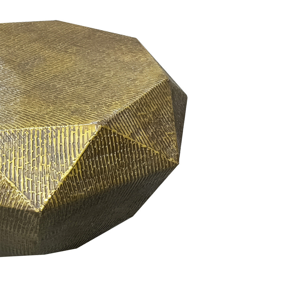 faceted octagonal coffee table - close-up of coffee table surface texture