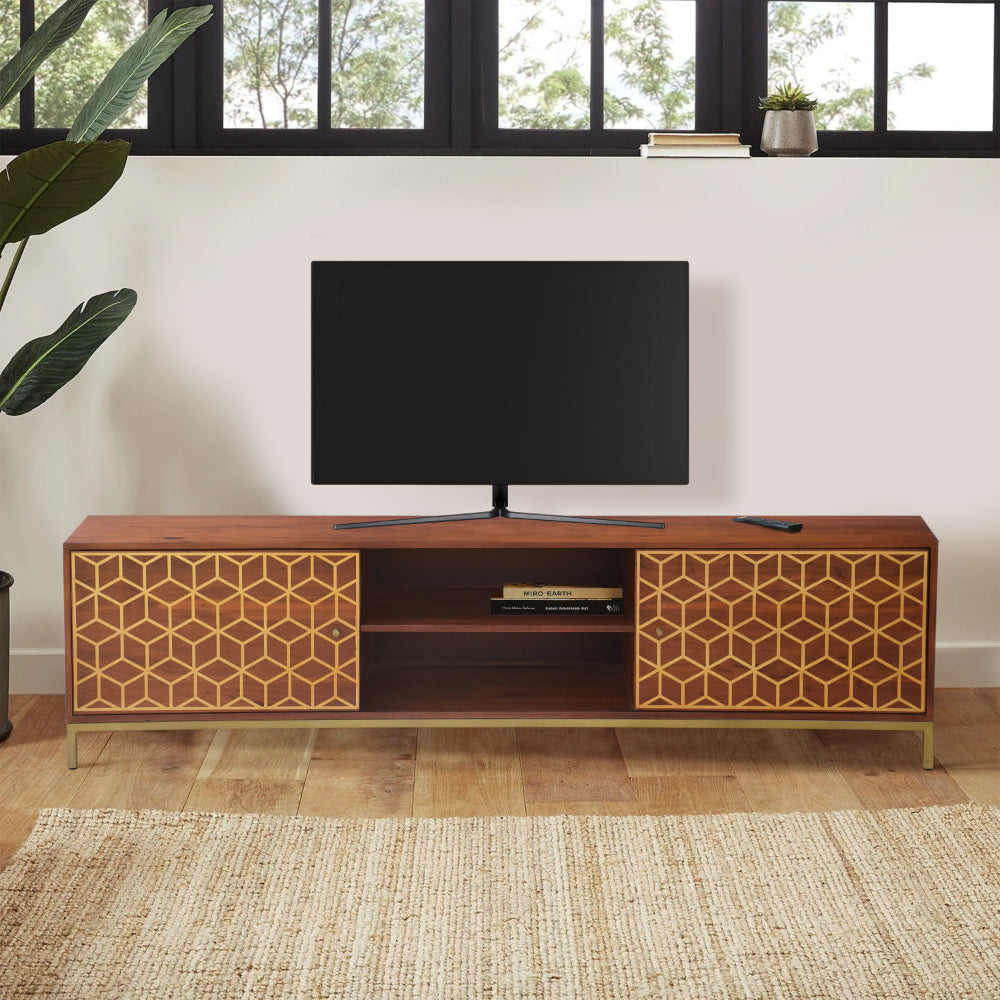 75in wide tv stand in living room showroom