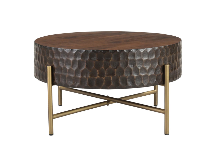 Vallarta 34in Carved Coffee Table in Mango Wood