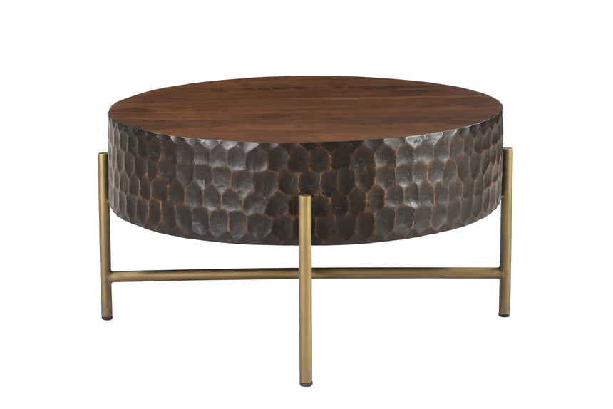 side view of coffee table with legs in different orientation