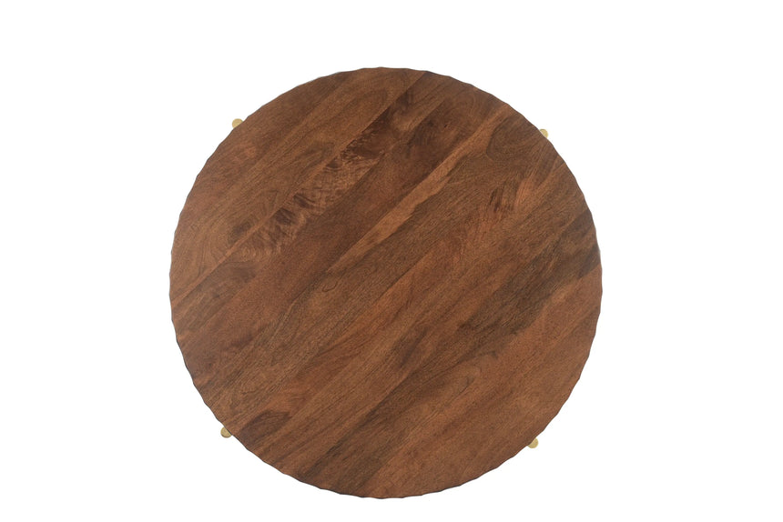 Vallarta 34in Carved Coffee Table in Mango Wood - top down view of table top