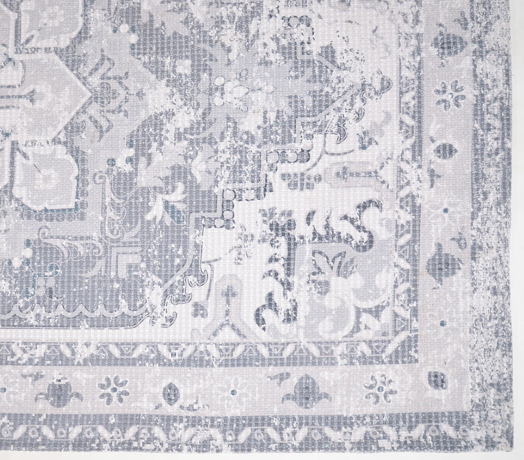 gray vintage rug - close-up of vintage pattern