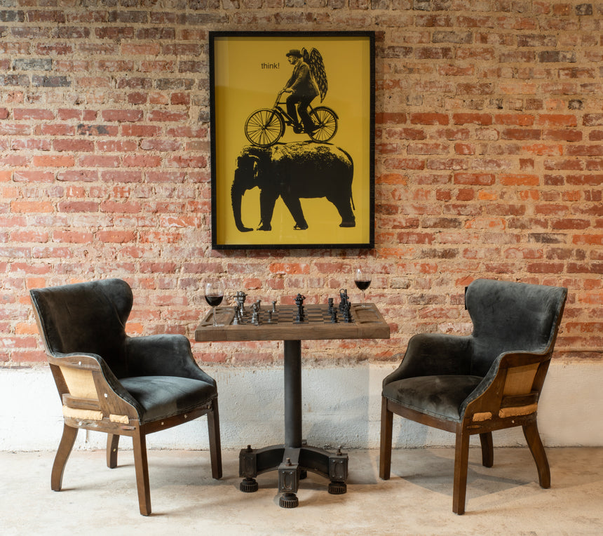 Chess table in a room setting
