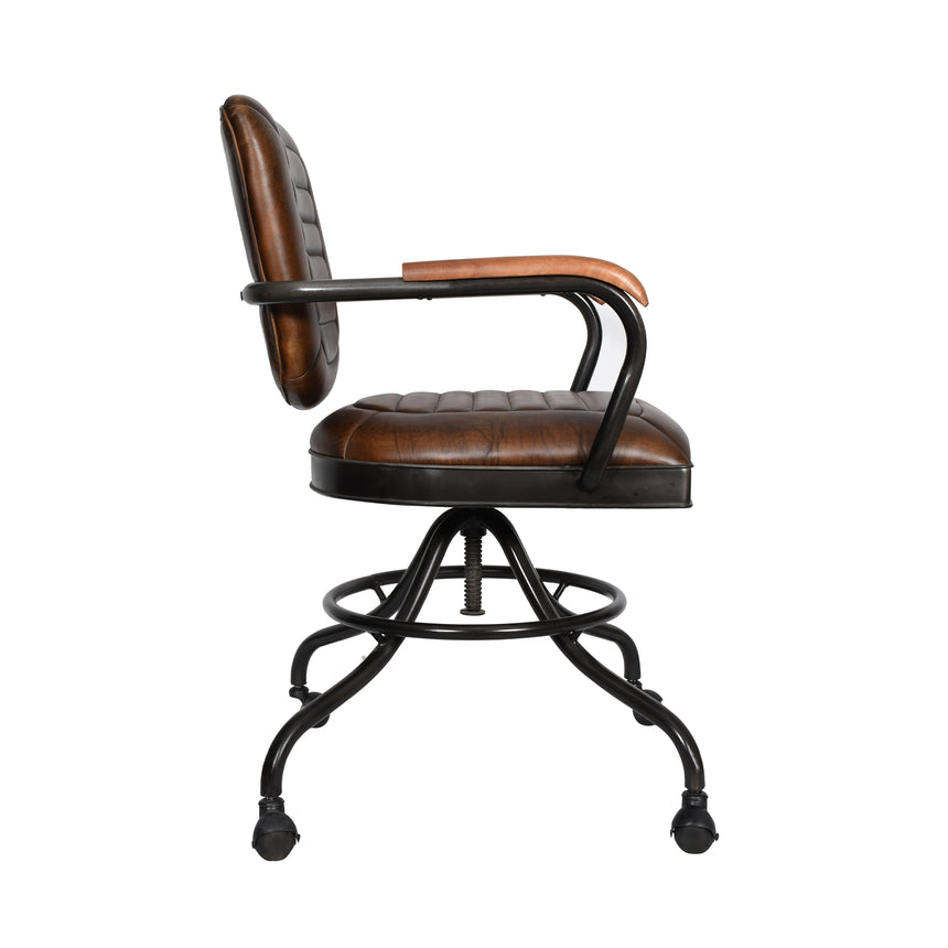 Brisbane Oden Desk Chair in Antique Whiskey Leather