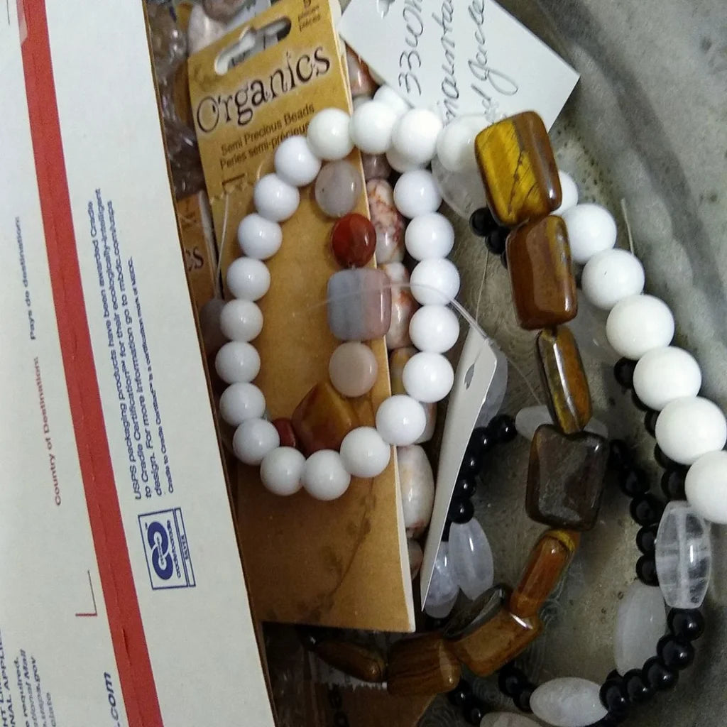semi-precious stones on a strands ready to ship