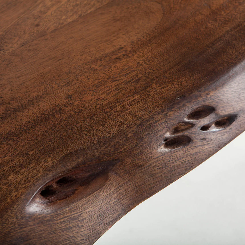close-up of wood's natural contour features