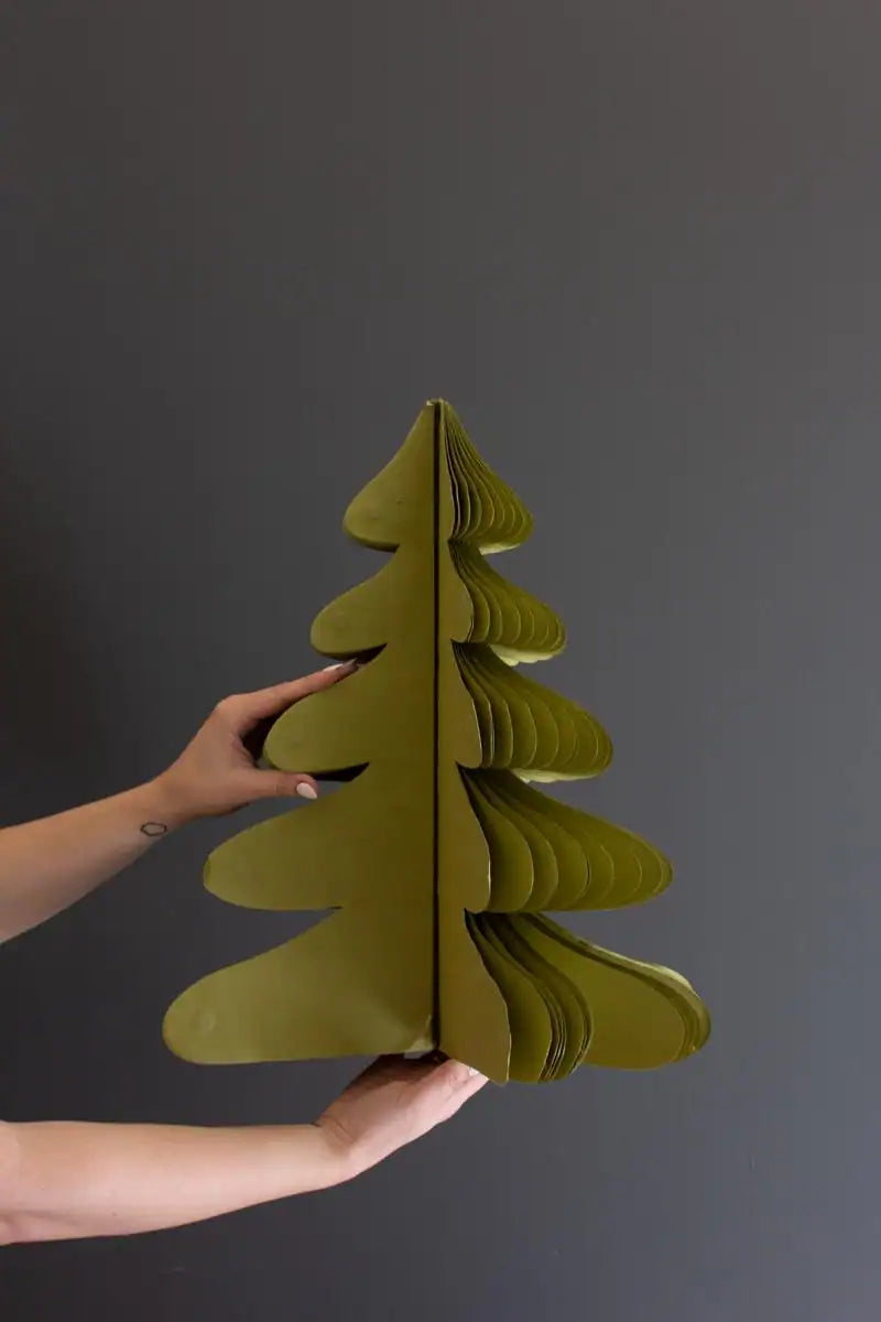 Paper Accordian Christmas Trees - One of each Color (Set of 5)