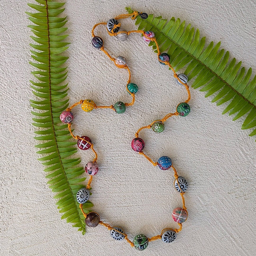 long rustic strand hand-knotted necklace