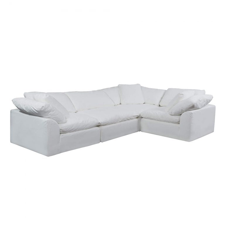 white 4-piece nirvana cloud slipcover sectional sofa