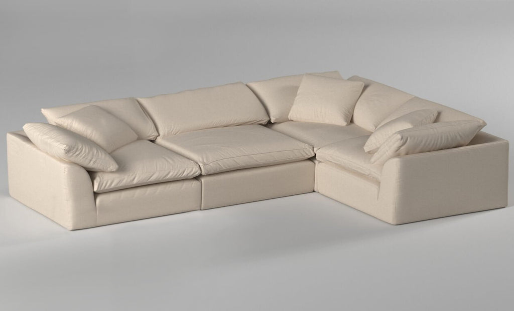 4-piece nirvana cloud slipcover sectional sofa