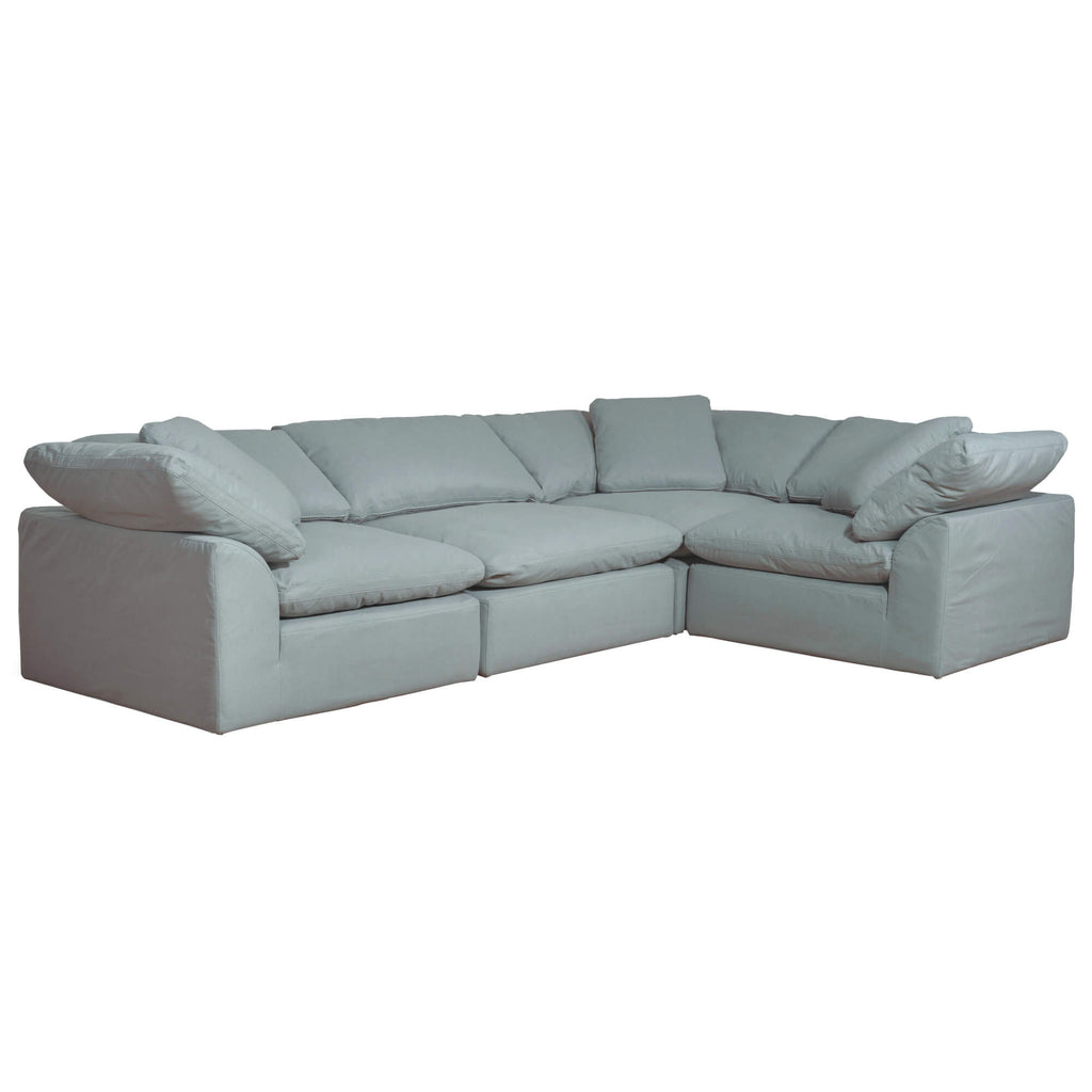 light blue 4-piece nirvana cloud slipcover sectional sofa