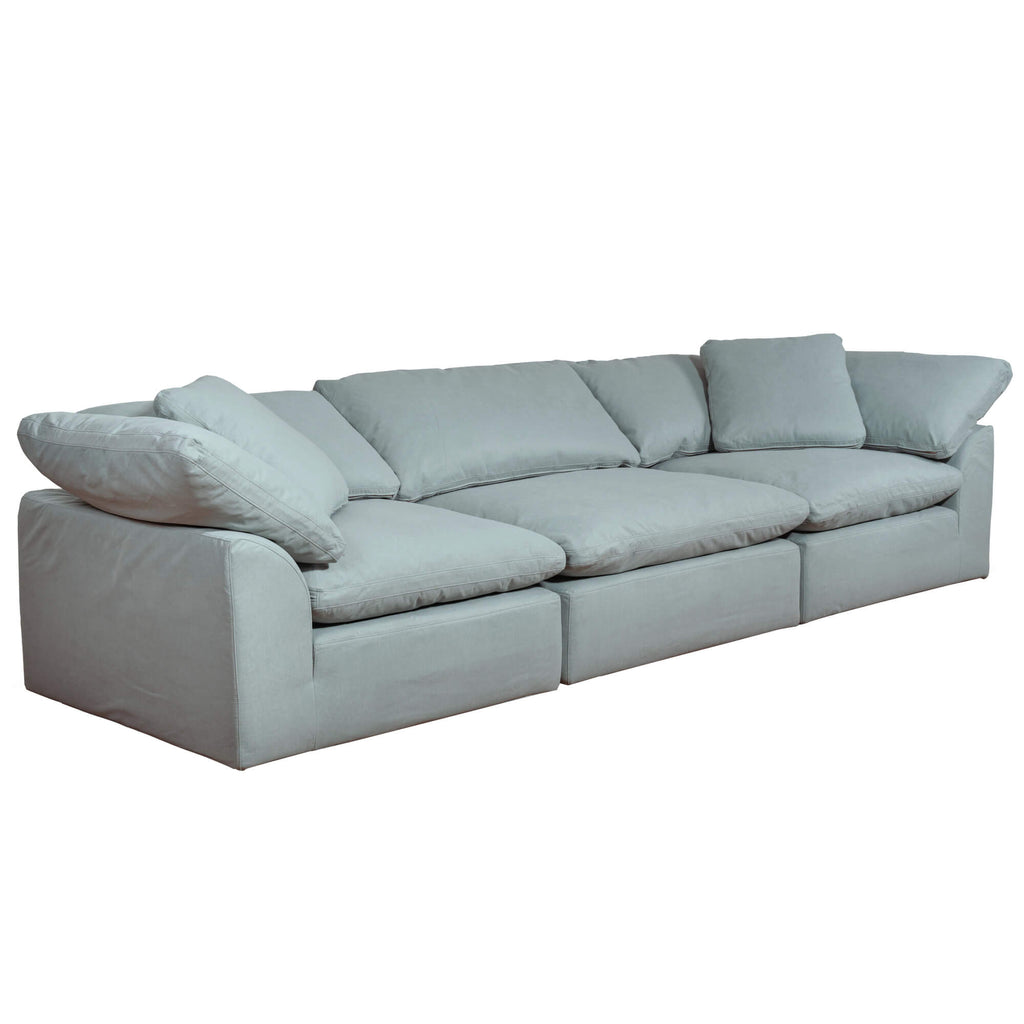 light blue 3-piece nirvana cloud slipcover sectional sofa
