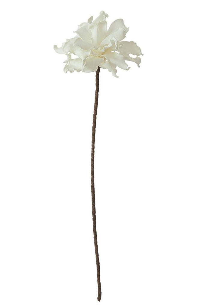 faux latex plant - ornate white flower on stem