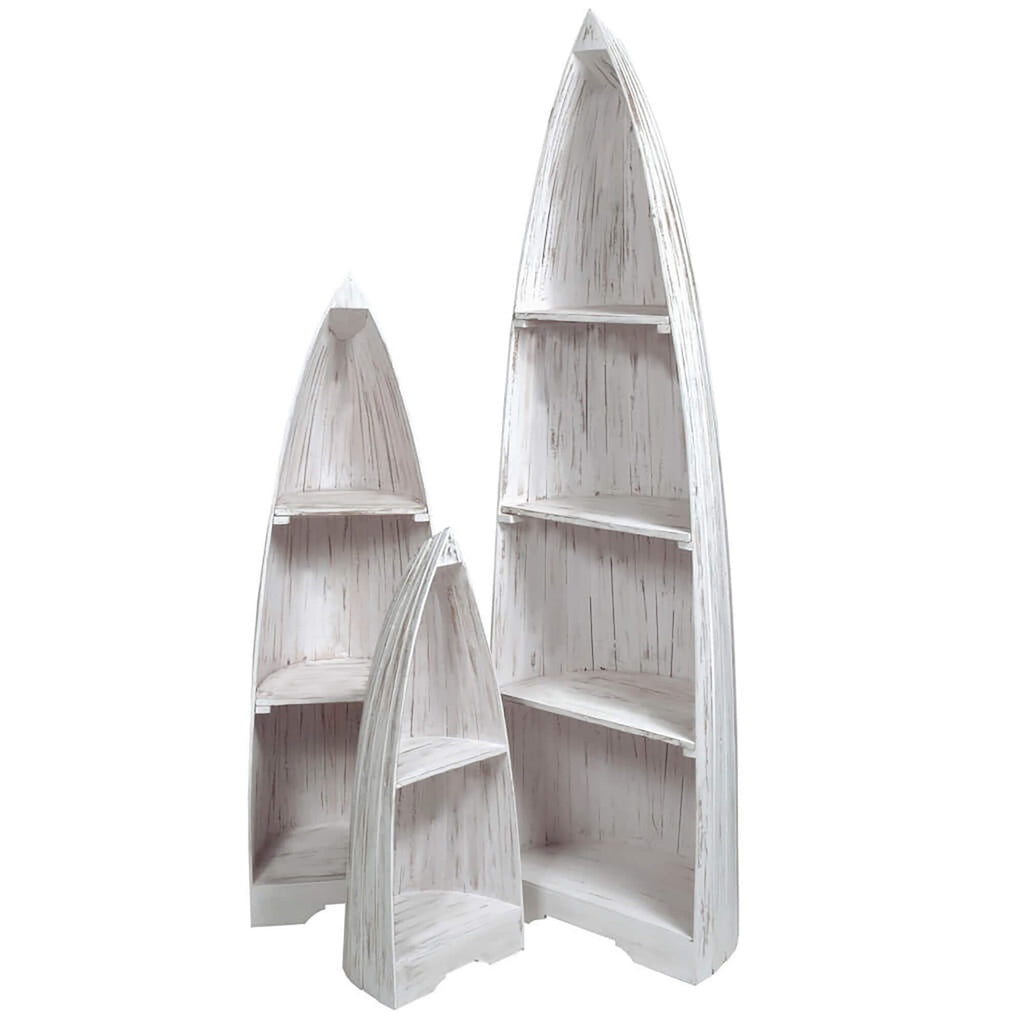 three cottage boat shelves tiered sizes- whitewashed