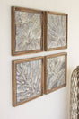 tropical themed wall art expressed with pressed metal tiles
