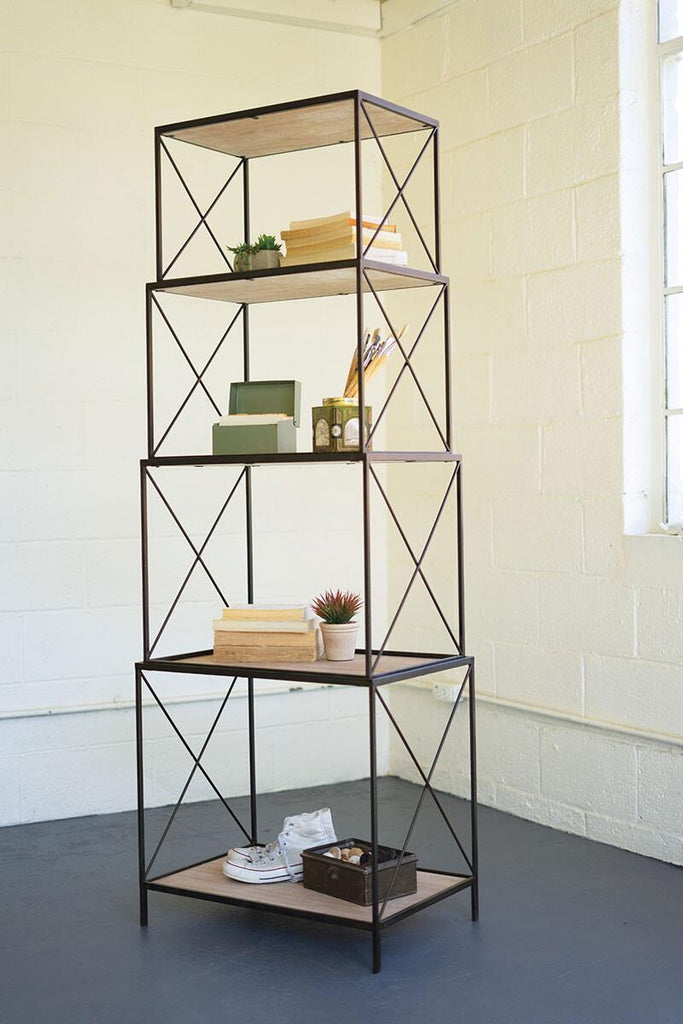 four tiered stackable shelving unit