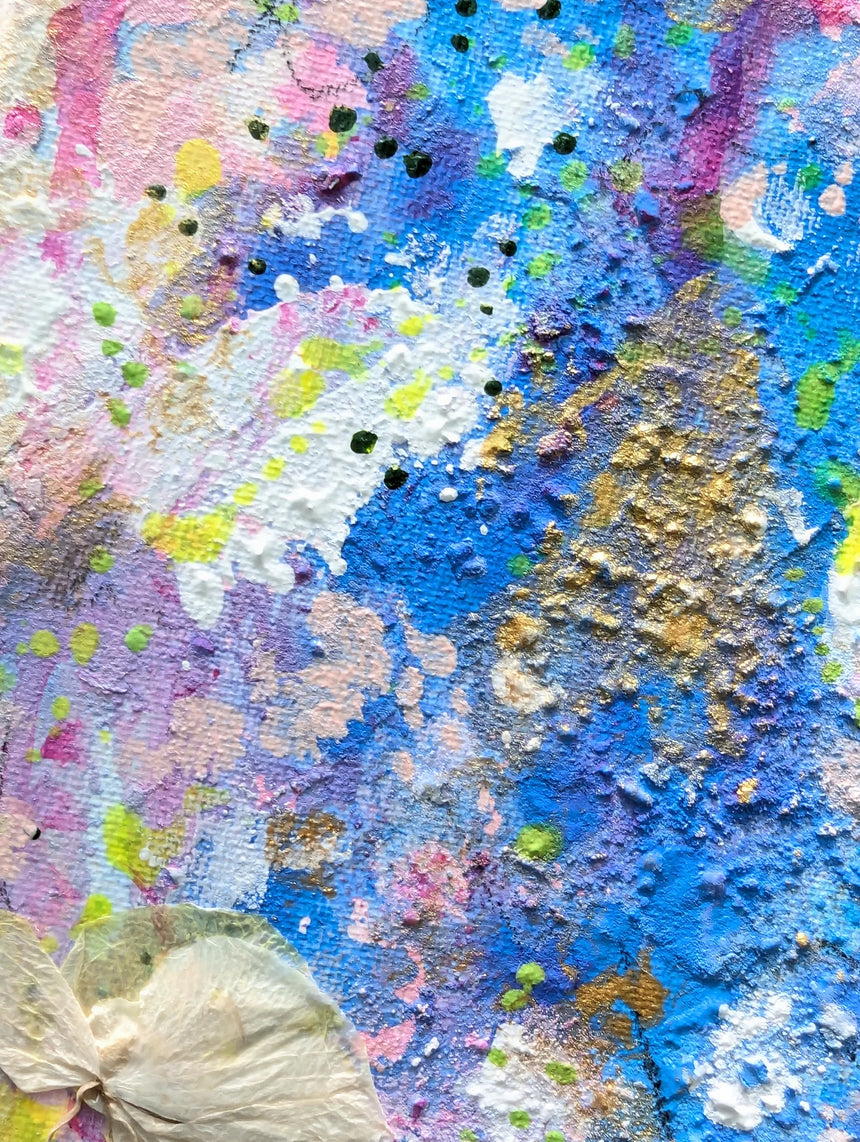 Whisper of Flora – Original 8×10 Mixed-Media Painting by Rhônya Obst