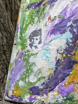 Original collage art with a portrait and abstract patterns