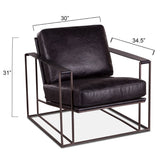 industrial leather chair with metal frame - dimensions