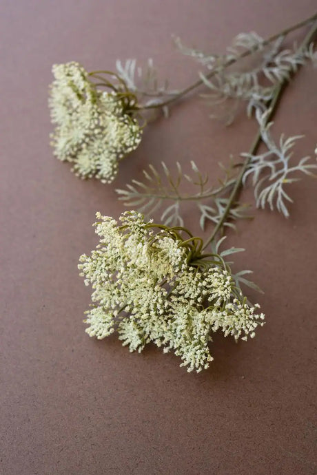 white faux lace flower spray - angled close-up