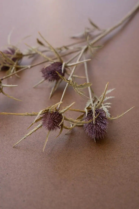 faux thistle flower spray - close-up