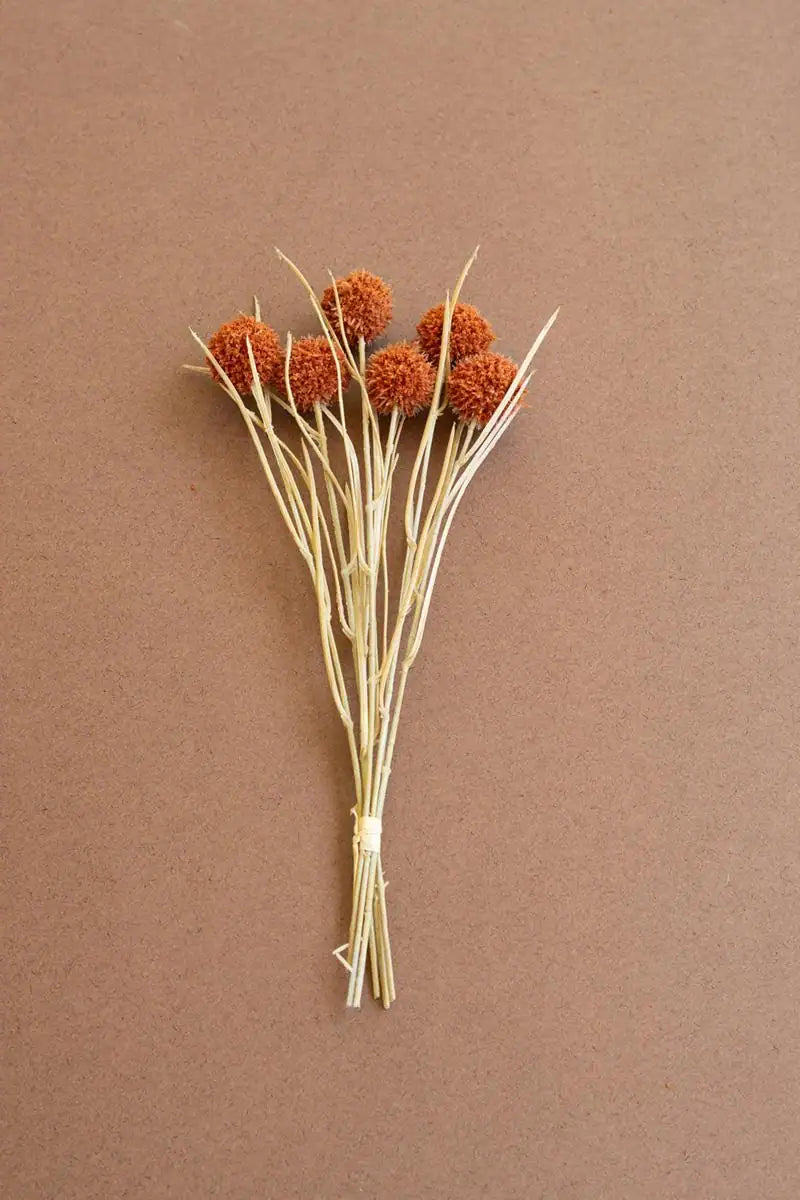 faux orange ball flowers