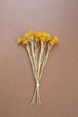 bundles of faux yellow mini flowers