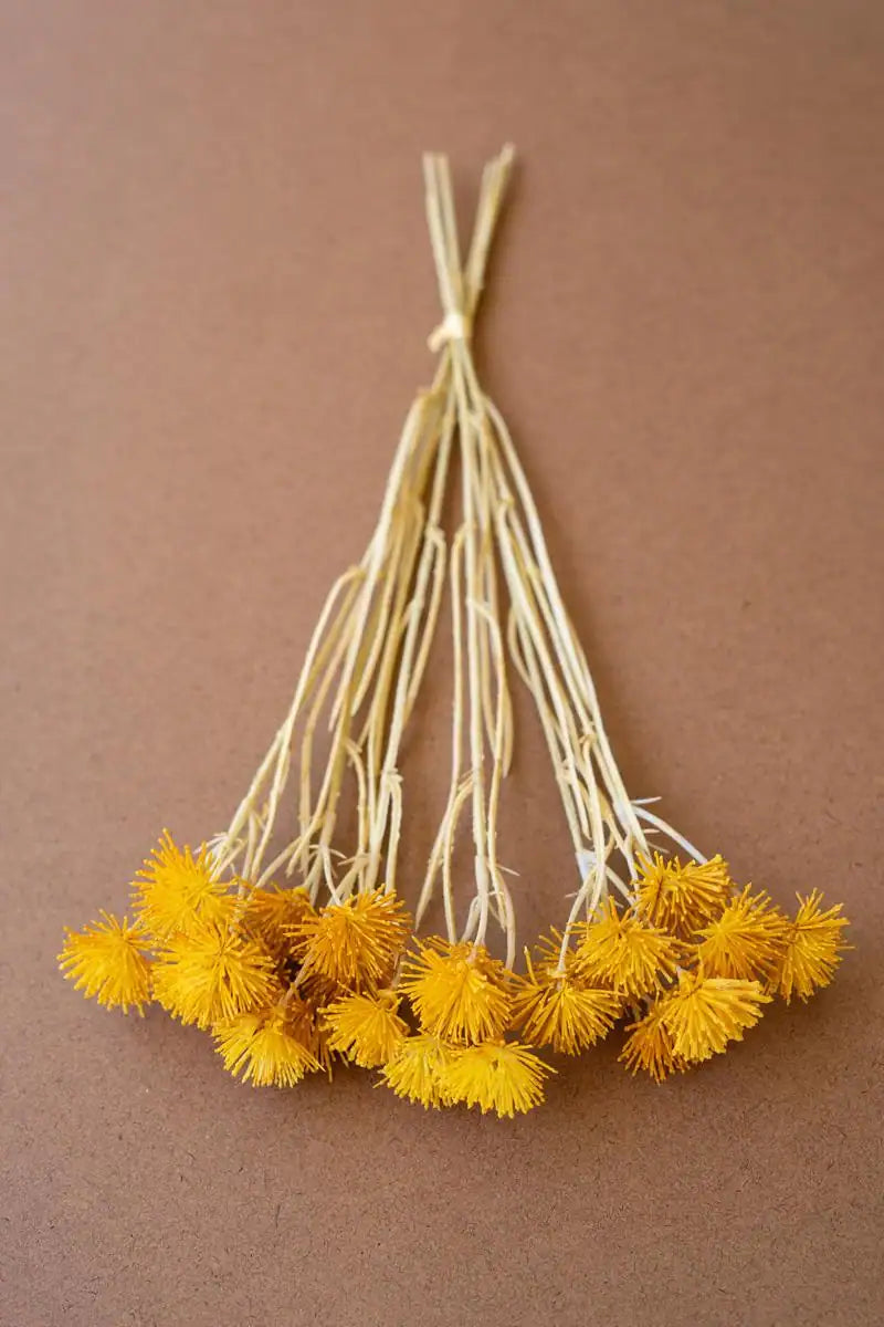 bundles of faux yellow mini flowers - upside down