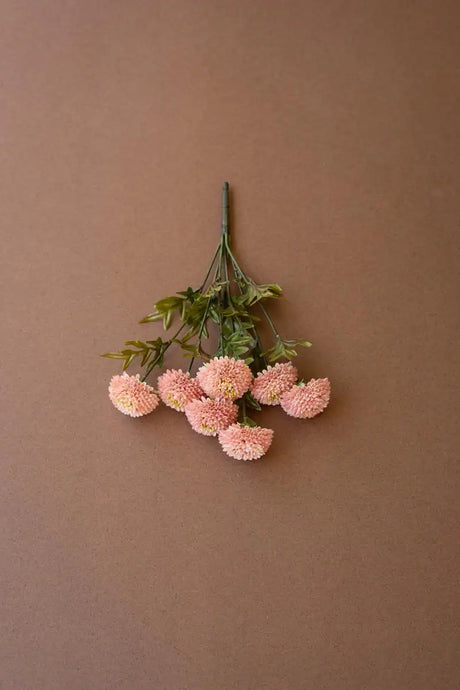 bundles of light pink faux zinnias - upside down