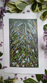 abstract acrylic study of wild botanicals