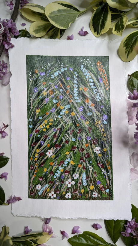 abstract acrylic study of wild botanicals