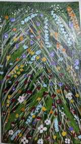 abstract acrylic study of wild botanicals - close-up view