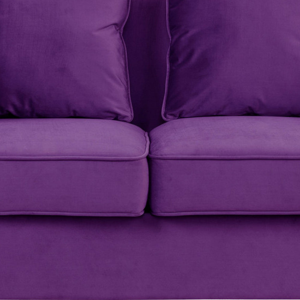 close-up of purple seat cushions