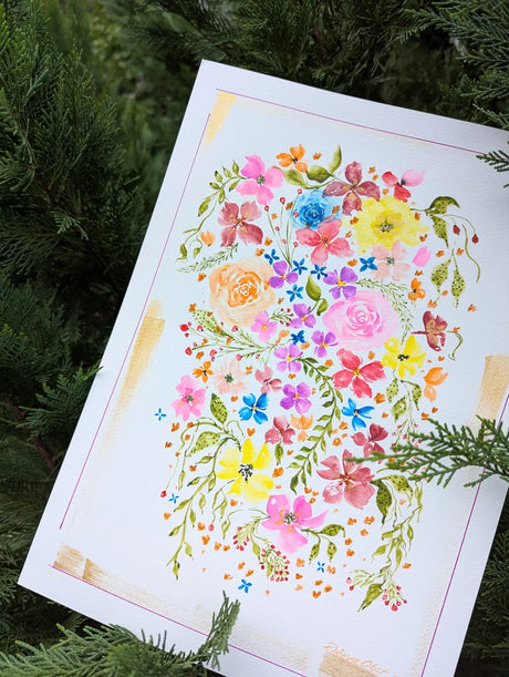 Blooms Watercolor Flowers Painting