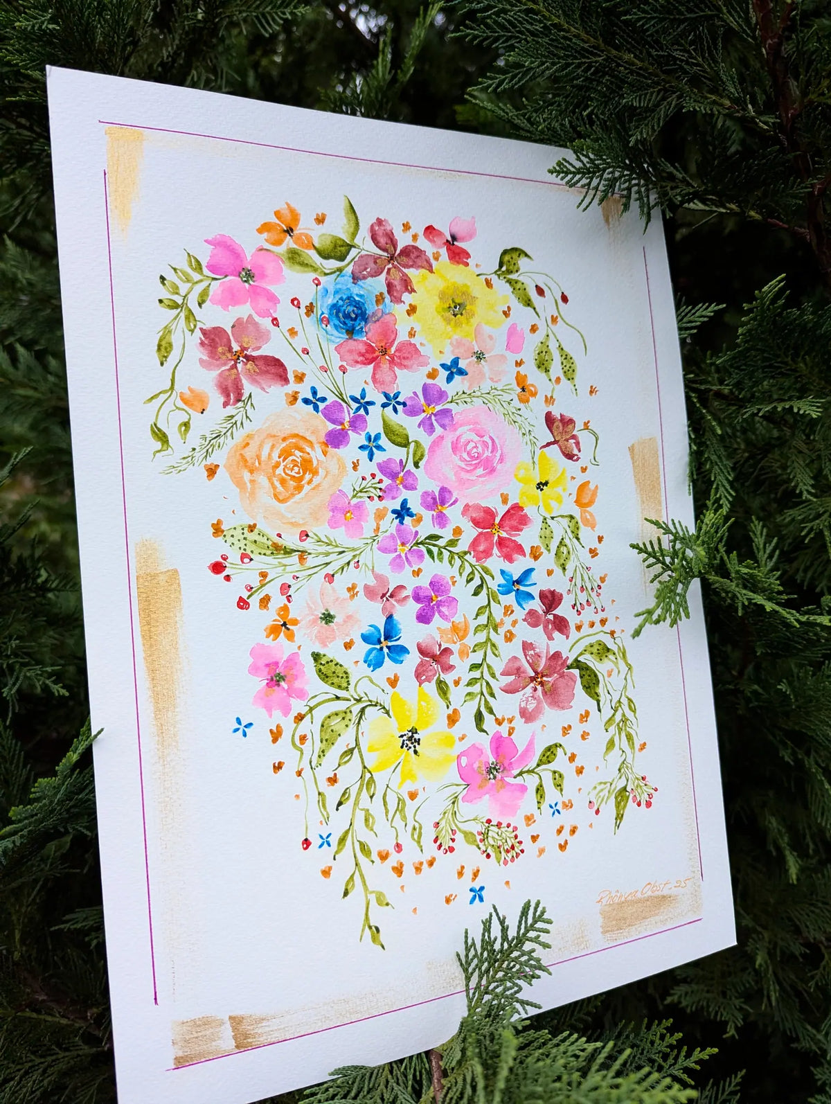 Blooms Watercolor Flowers Painting
