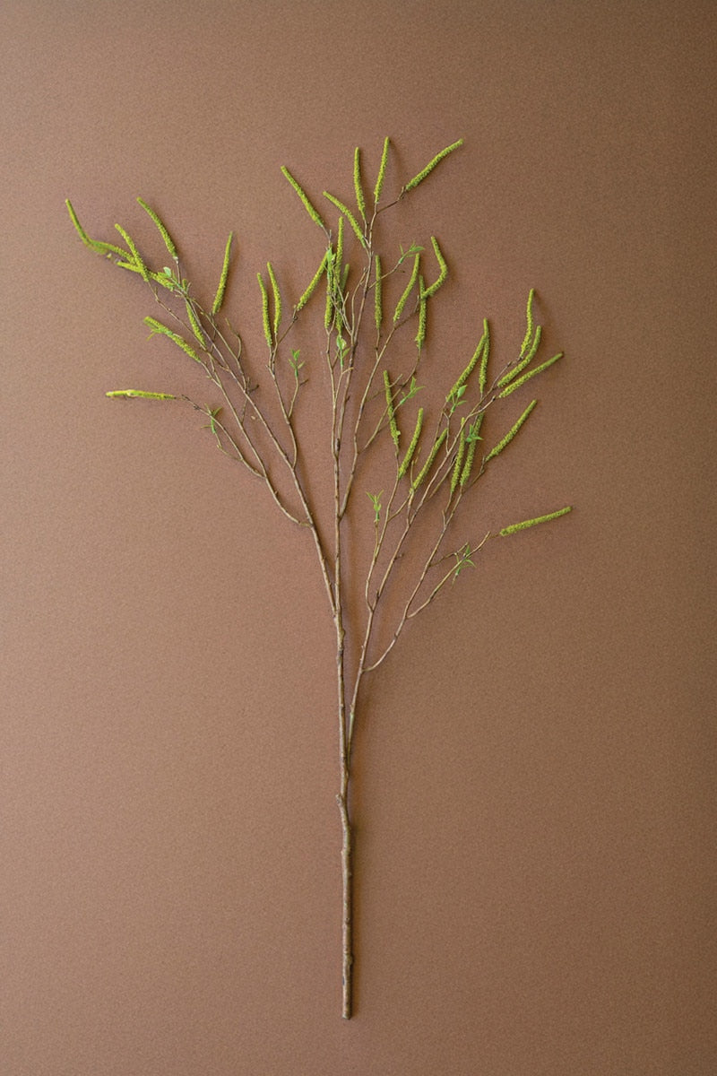 Artificial Willow Flowers Spray - Green (Box of 6)