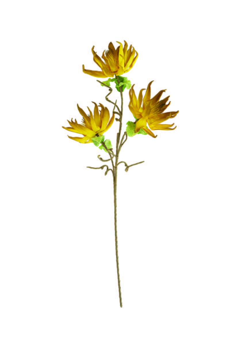 artificial plant with large orange blossoms made with latex rubber