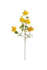 artificial plant  with green leaves orange yellow flowers made with latex rubber