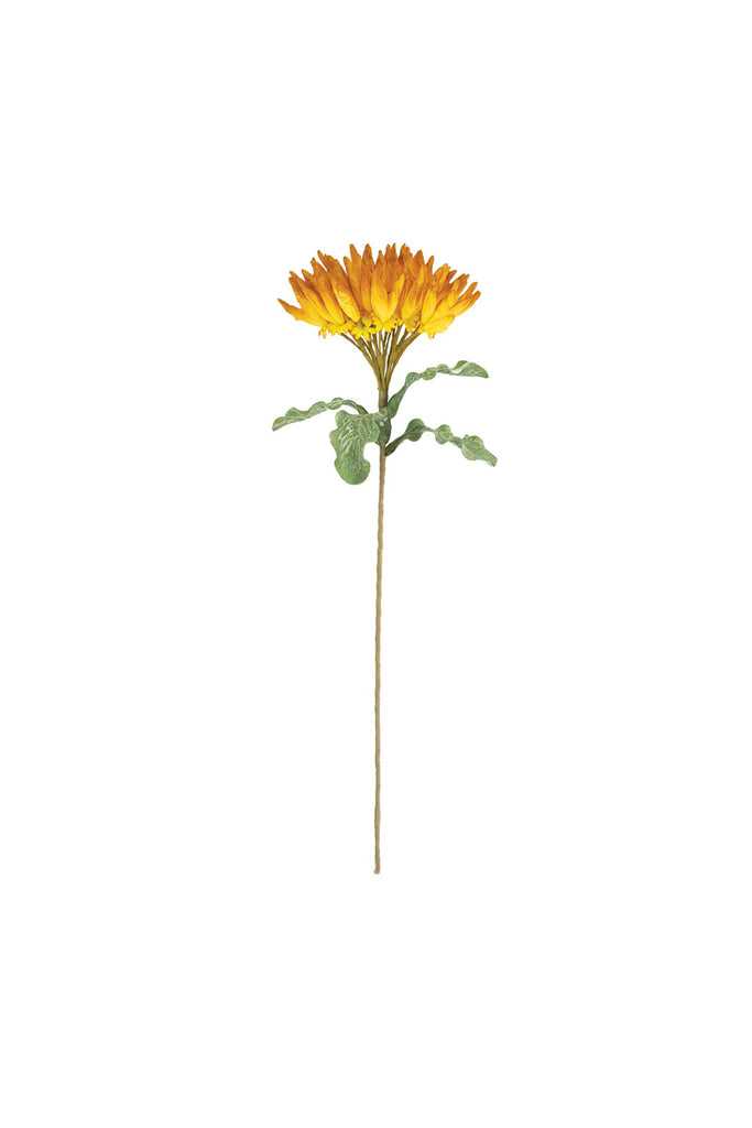 artificial plant with yellow orange flower made with latex rubber