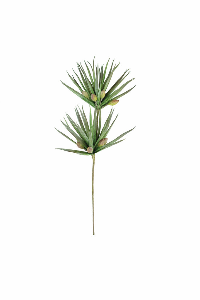 artificial plant with long green leaves made with latex rubber