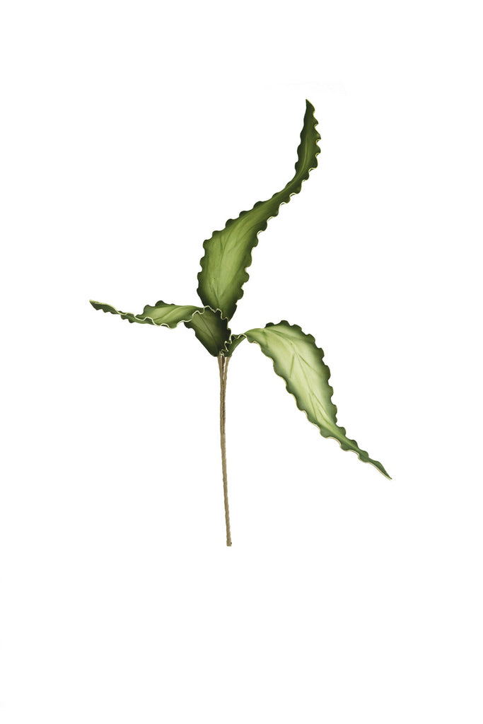 artificial plant with duo tone green leaves made with latex rubber